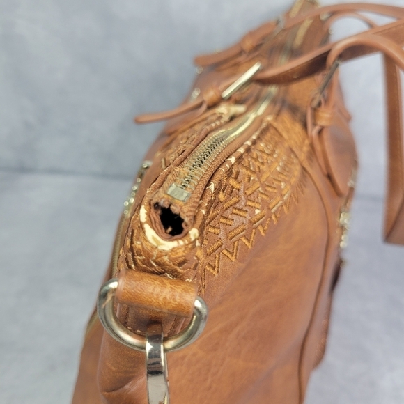 Desigual Women’s Dark Amber Embroidered Large Shoulder Bag - Picture 11 of 15